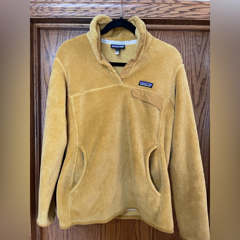 Patagonia Re-Tool Half Snap, mustard, womens sz large